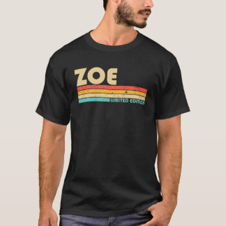 ZOE-naam Aangepaste retro  80S 90S geboortedatum T-shirt