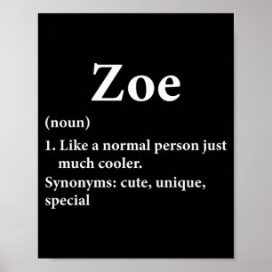 Zoe Naam Definitie Grappig D Poster