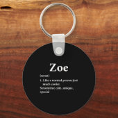 Zoe Naam Definitie Grappig D Sleutelhanger (Voorkant)