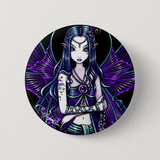 "Zoe" Paarse Celestial Fairy Button (Voorkant)