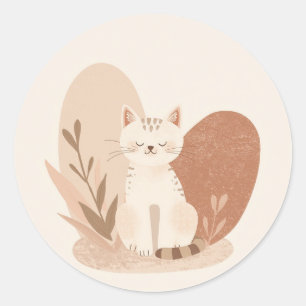 Zoe Rond Kat Sticker – Schattige Kawaii Kitty Des