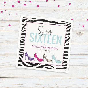 Zoe Sweet Sixteen Feestelijke Verjaardag Meid Glam Servet