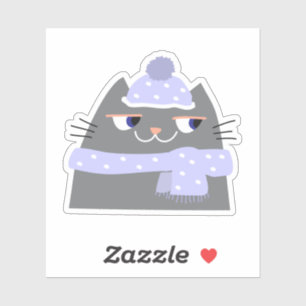 Zoe Winter Kat Sticker Knus Kawaii Ontwerp