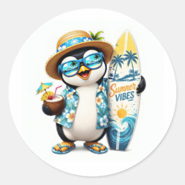 Zoe Zomer Pinguïn Surfplank Sticker