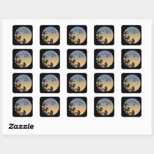 Zoei zwart katje & Bamboe-Japanse Sticker