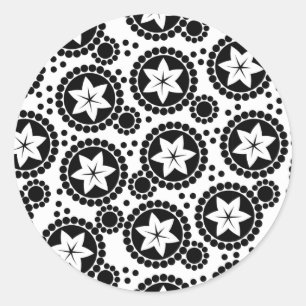 Zoeie zwarte witte bloemen Sticker