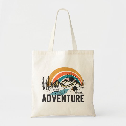Zoek avontuur Berg Camping Tote Bag (Voorkant)