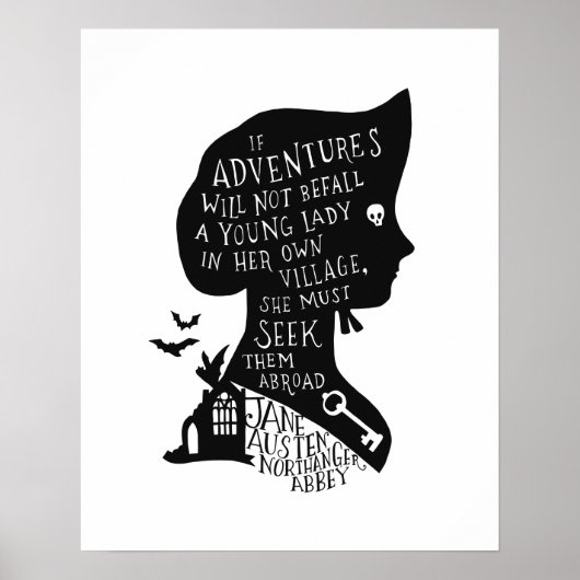 Zoek Avontuur Northanger Abbey Citaat Poster (Voorkant)