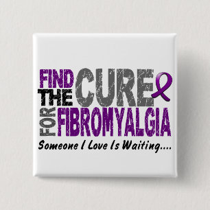 Zoek de Cure 1 FIBROMYALGIA T-Shirts & Gifts Vierkante Button 5,1 Cm