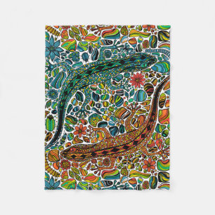 Zoek de gekko's fleece deken