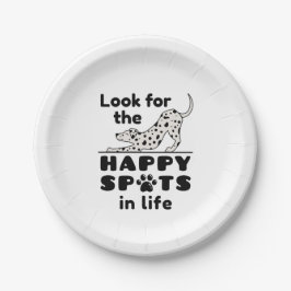Zoek de Happy Spots in Life Dalmatian Dog Papieren Bordje