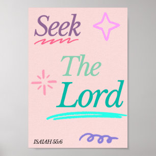 Zoek de Here Christelijk Poster / Geloof / Graphic