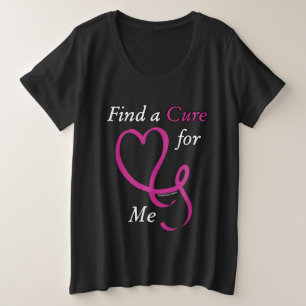 Zoek een kuur/hart/ik... borstkanker grote maat t-shirt