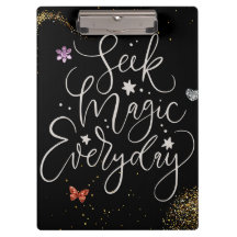 Zoek elke dag magie - Glam Glitter Klembord