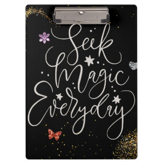 Zoek elke dag magie - Glam Glitter Klembord
