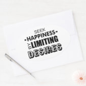 Zoek geluk door grenzen te stellen aan toewijding ovale sticker (Envelop)