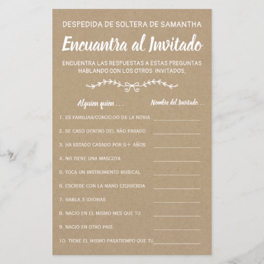 Zoek het gastenengels spaanse vrijgezellenfeest sp (Achterkant)