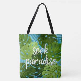 Zoek het Paradijs Hawaiaans Monstera Blad Tropisch Draagtas
