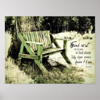 Zoek het Poster Rest My Soul (Weathered Bench) 15x