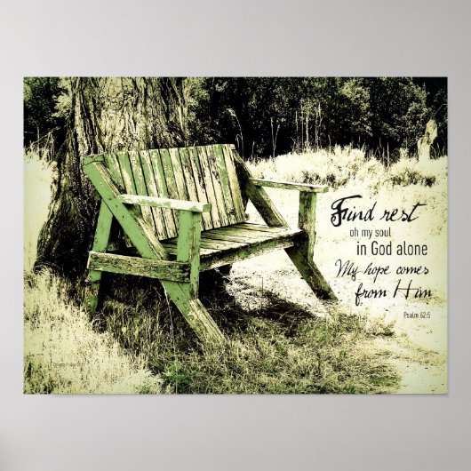 Zoek het Poster Rest My Soul (Weathered Bench) 15x (Voorkant)