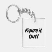 "Zoek het uit!" frase Sleutelhanger (Voorkant Links)