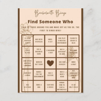 Zoek iemand die Bachelorette Party Game Informatiekaartje
