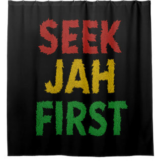 Zoek Jah Eerst Rastafari Reggae Rasta Kleuren Douchegordijn