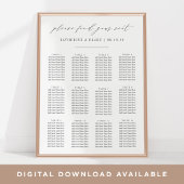 Zoek je bruiloft-sessieschema op het zitvlak poster