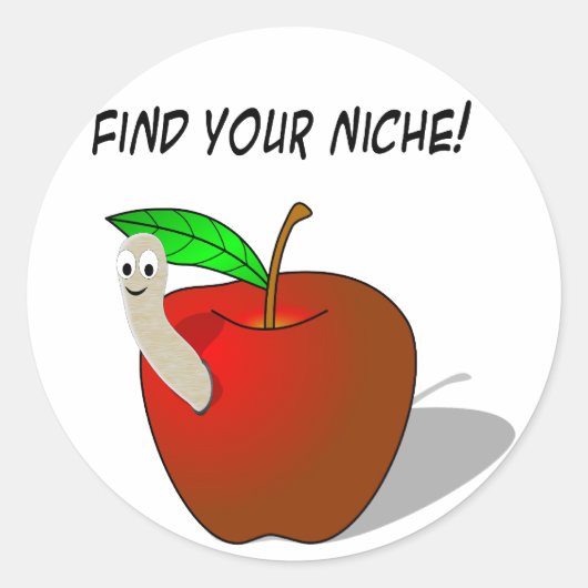 Zoek je niche ronde sticker (Voorkant)