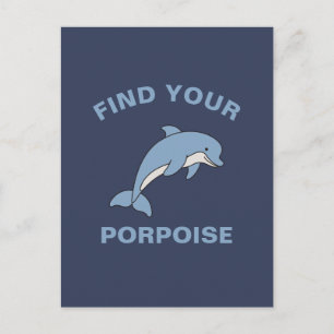 Zoek je Porpoise Funny Ocean Zee Animal Fish Pun Briefkaart