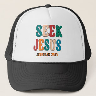 ZOEK JESUS BIJBELVERS VINTAGE TRUCKER PET