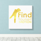 Zoek jezelf in bewegingsdoek | Goud Canvas Afdruk (Insitu (Houten vloer))