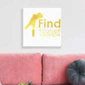 Zoek jezelf in bewegingsdoek | Goud Canvas Afdruk (Insitu (Woonkamer))