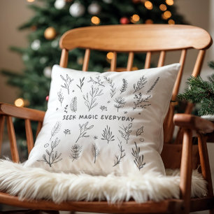Zoek magie elke dag Schattige kerstkussen Kussen