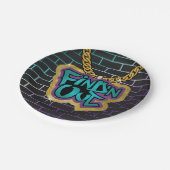 Zoek 'n Out Bord! Blauwgroen en Paarse! Papieren Bordje (Gekanteld)