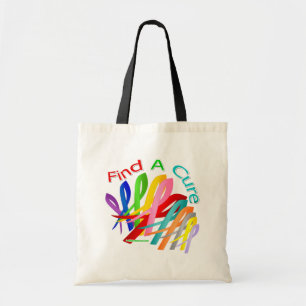 Zoek naar een zuivere kleurrijke kankerstaart tote bag