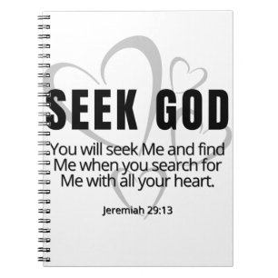 Zoek naar God Jeremiah 29:13 SpeakChristus Inspire Notitieboek