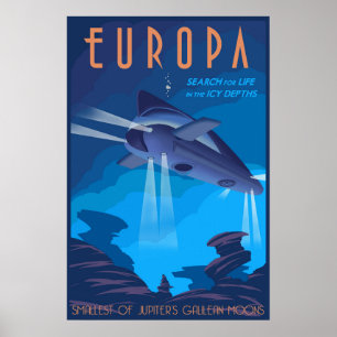 Zoek naar het leven op de maan Europa van Jupiter Poster