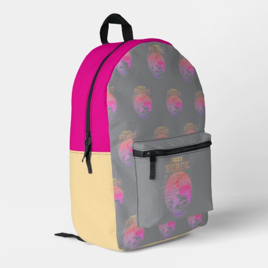 Zoek naar Peace Backpack Bedrukte Rugzak (Achterkant Hoek Links)