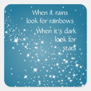 Zoek sterren wanneer het Donkere Inspirerend Citaa Vierkante Sticker