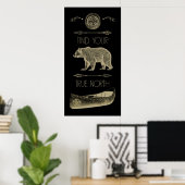 Zoek uw True North Canoe Beer Arrows Compass Poster (Thuiskantoor)