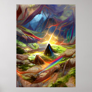 Zoekblokkunst - Psychedelic Mind Cave Poster