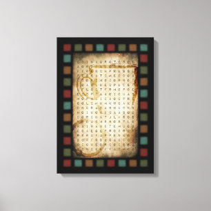 zoeken naar koffiewoorden canvas afdruk