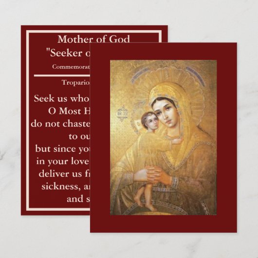 Zoeker van de verloren gebedskaart kaart (Voorkant / Achterkant)