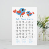 Zoekgame VogelBaby shower Word (Staand voorkant)