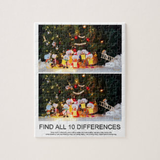 Zoekplaatje van 10 verschillen van de Kerstfubby's Legpuzzel