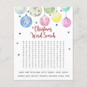 Zoekspel met kerstwoord flyer