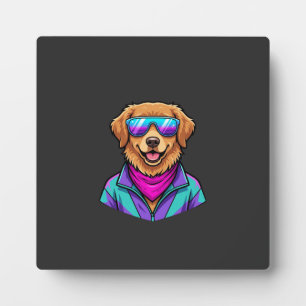 Zoele Honden Zonnebril Retro Neon Kunst_1 Fotoplaat