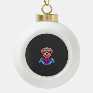 Zoele Honden Zonnebril Retro Neon Kunst_1 Keramische Bal Ornament