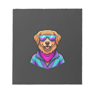 Zoele Honden Zonnebril Retro Neon Kunst_1 Notitieblok